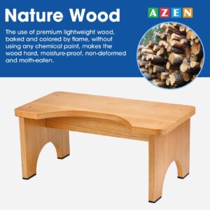 AZEN Toilet Stool Squat Adult, Wood Poop Stool for Bathroom Adults, Portable Toilet Potty Stool for Adults, 7 Inch Height