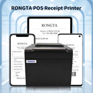 Rongta POS Receipt Printer, 80mm Thermal Printer, ESC/POS, Restaurant Kitchen Printer with Auto Cutter Support Cash Drawer,USB Serial Ethernet Receipts Printer for Small Business (RP326-USE)