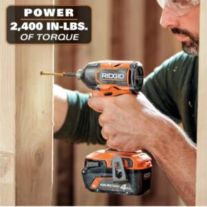 RIDGID 18V Brushless 2-Tool Combo Kit with 6.0 Ah and 4.0 Ah MAX Output Batteries, Charger and Hard Case