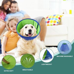 Dog Recovery Cone Collar After Surgery, Adjustable Soft Dog Cone Collar, Elizabethan Collar for Dogs Anti-Bite, Breathable Dog Cones for Dogs Anti-Lick Protective Wound(Neck:14.96-17.32")