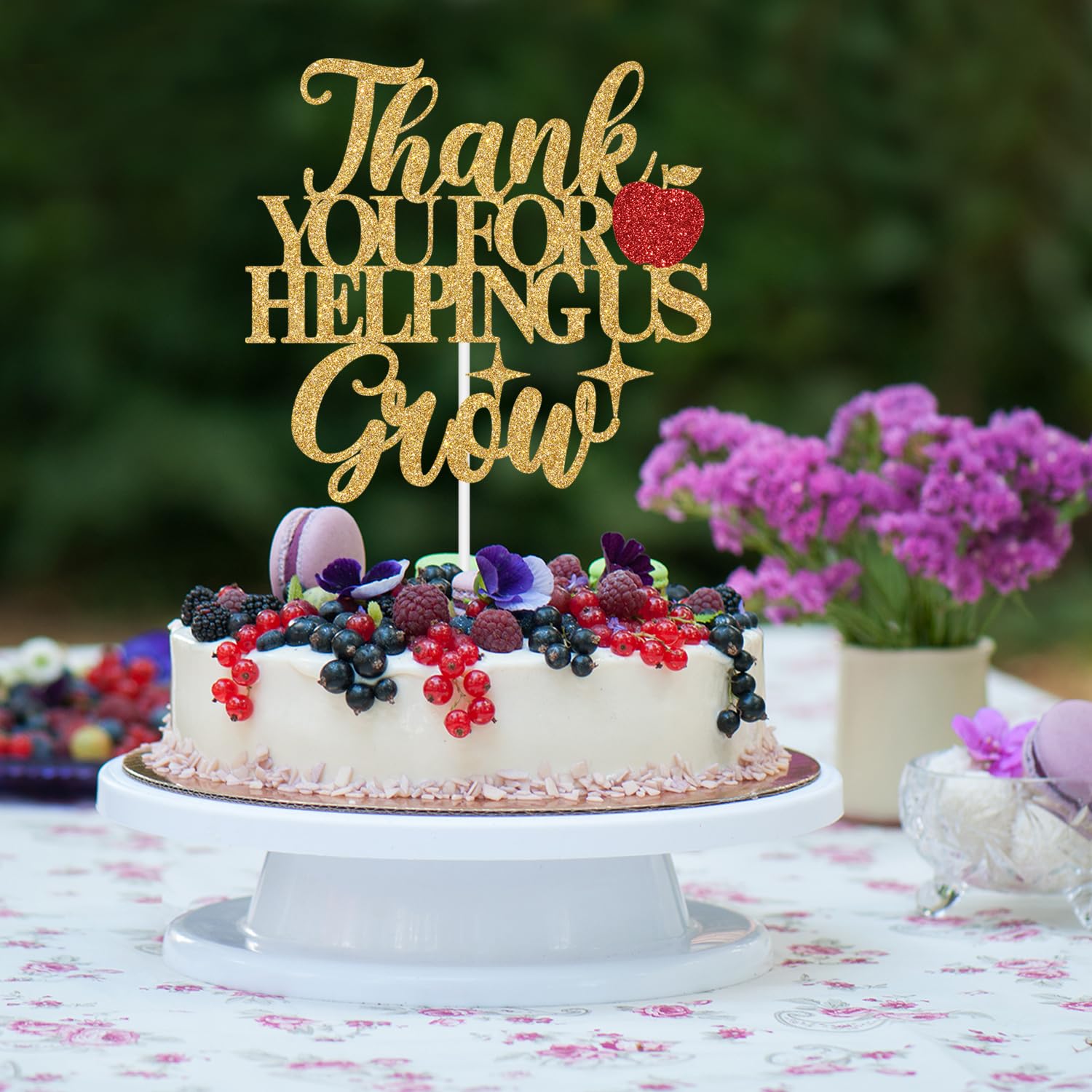 Jenrtvis Thank You for Helping Us Grow Cake Topper, Teacher Appreciate Cake Decor, Thankful Teacher, Class of 2024 Grad Party Decorations