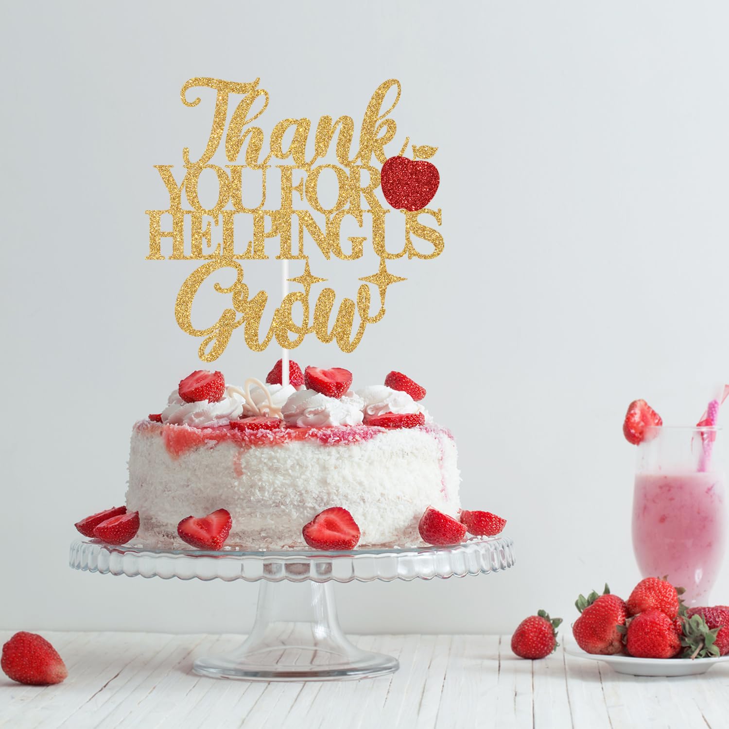 Jenrtvis Thank You for Helping Us Grow Cake Topper, Teacher Appreciate Cake Decor, Thankful Teacher, Class of 2024 Grad Party Decorations