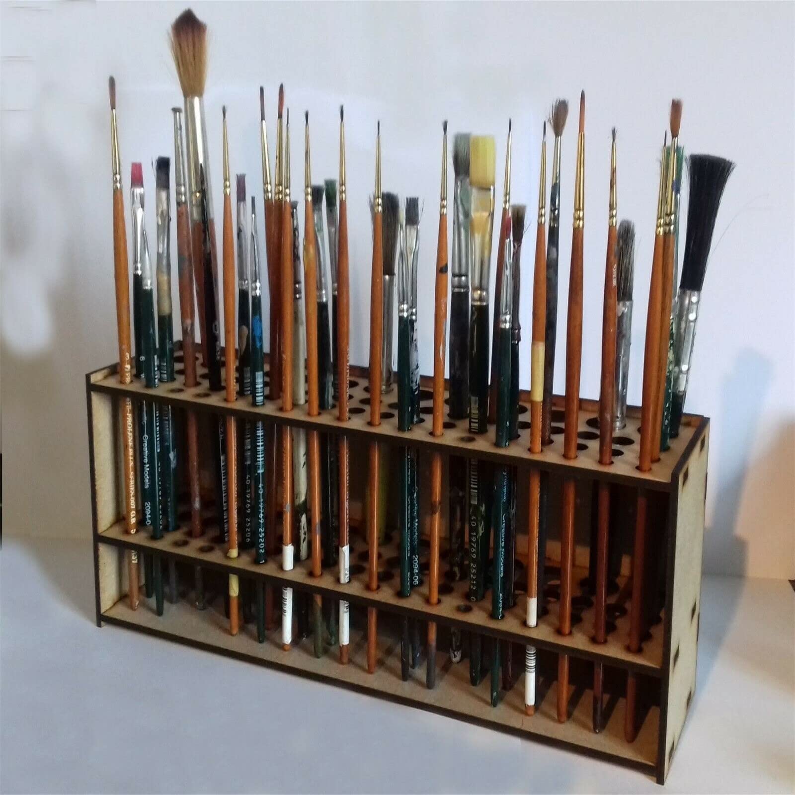 Brush Holder Paintbrush Holder 67 Holes Paint Brush Holders and Organizers Wall Mount Or Freestanding Desk Organizer Stand Holder For Pencils, Pens Stationary Supplies Best Gifts For Men Women