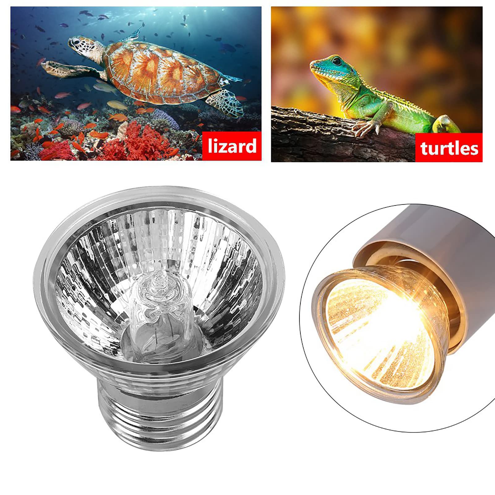 Pilipane Tortoise Heat Lamp Tortoise Bulb, 75W Reptile Heating Bulb for Lizards, Snakes, Aquarium Aquarium Reptile Amphibian, Terrarium Heat Lamps and surroundings Lighting for Pet Supplies 110V