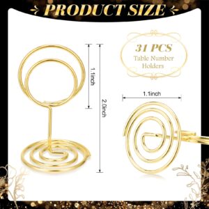 Hoemwarm 31 Sets Table Number Cards with Holders, Gold Black Table Numbers 1-30 and Head Table Holder 2 Inch Wedding Table Numbers Stand Place Card for Restaurants Party Centerpieces