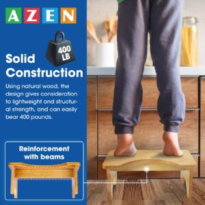 AZEN Toilet Stool Squat Adult, Wood Poop Stool for Bathroom Adults, Portable Toilet Potty Stool for Adults, 7 Inch Height