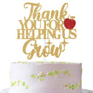 jenrtvis thank you for helping us grow cake topper, teacher appreciate cake decor, thankful teacher, class of 2024 grad party decorations