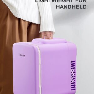 Mini Fridge, 3.7 Liter/6 Can Portable Cooler and Warmer Personal Refrigerator for Skin Care, Cosmetics, Beverage, Food,Great for Bedroom, Office, Car, Freon-Free (Purple)