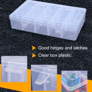 Qudqju Tackle Box Organizer Plastic Organizer Box with Dividers Bead Organizer Box Container Clear Snackle Box Container Large 15 Grid Box Organizer