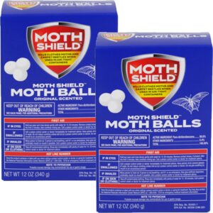 moth shield moth ball traps for clothes, furniture, carpet and pantry moths, 12 ounce box (original scented, 12 ounce (2 pack))