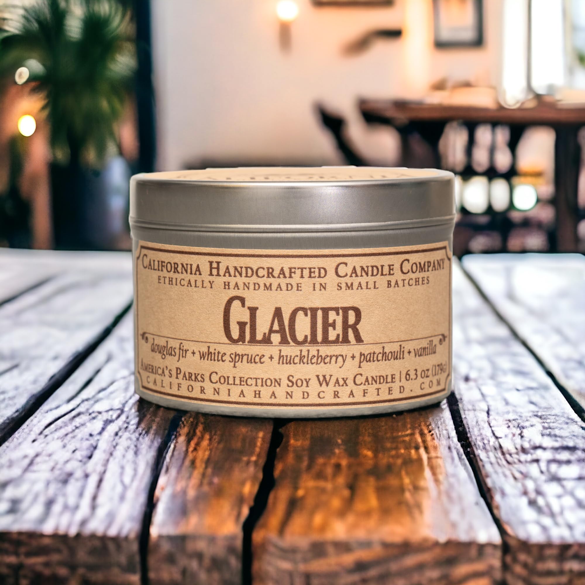 California Handcrafted Glacier National Park Soy Candle | Douglas Fir, White Spruce, Huckleberry Scent | Essential Oils, Woodsy Decor, National Parks Gifts Natural Soy Wax, Handmade Gifts, Made in USA