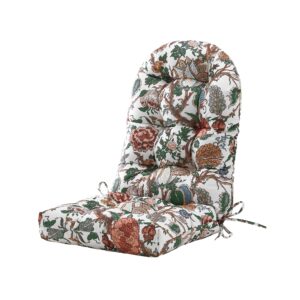 blisswalk outdoor adirondack chair cushion for patio furniture,tufted thick seat & round high back rocking oudoor colorful cushion, 48"x21"x4" inches,fade-resistant,floral