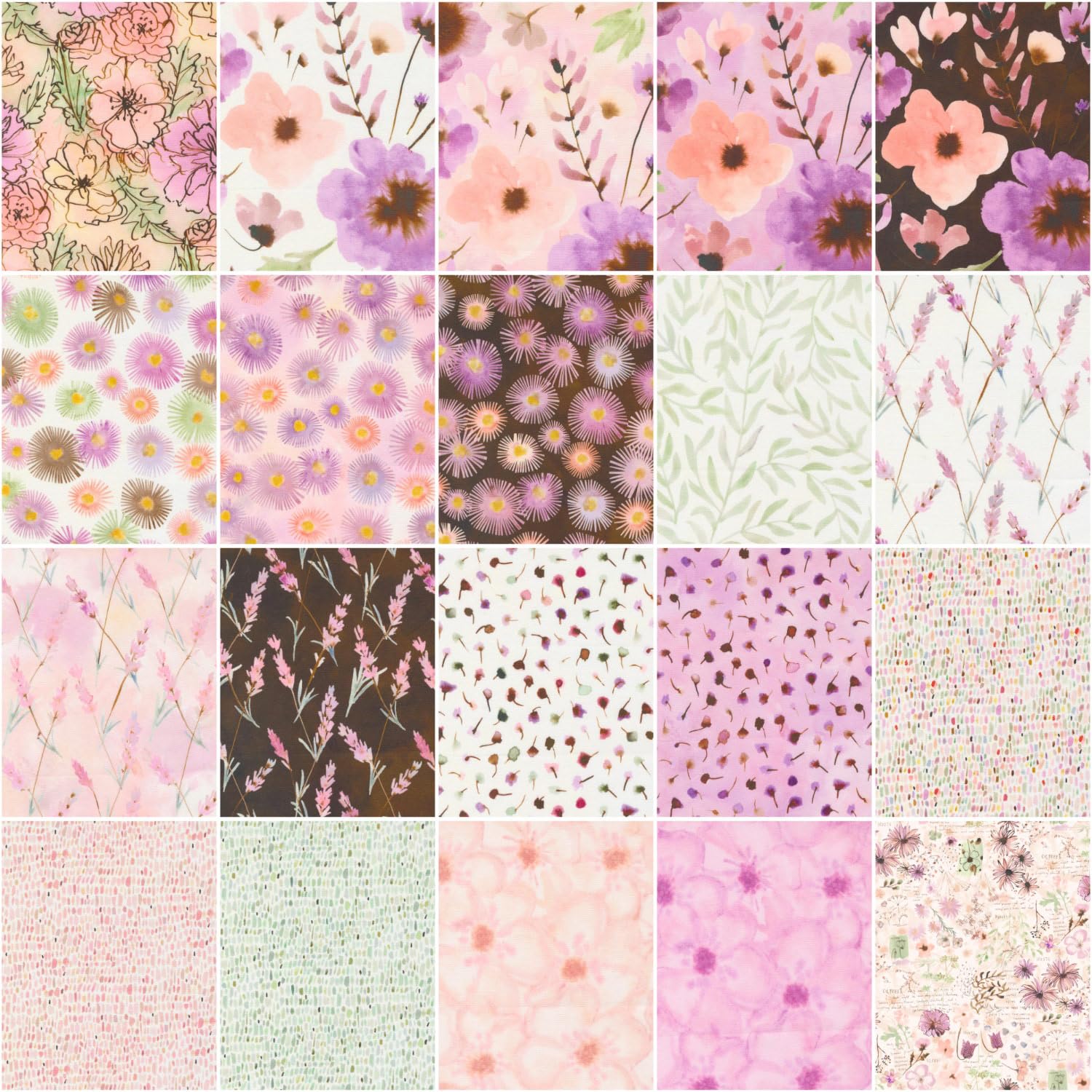 Moda Fabrics Blooming Lovely Layer Cake by Janet Clare 16970LC, 10 Inches