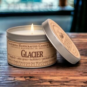 California Handcrafted Glacier National Park Soy Candle | Douglas Fir, White Spruce, Huckleberry Scent | Essential Oils, Woodsy Decor, National Parks Gifts Natural Soy Wax, Handmade Gifts, Made in USA