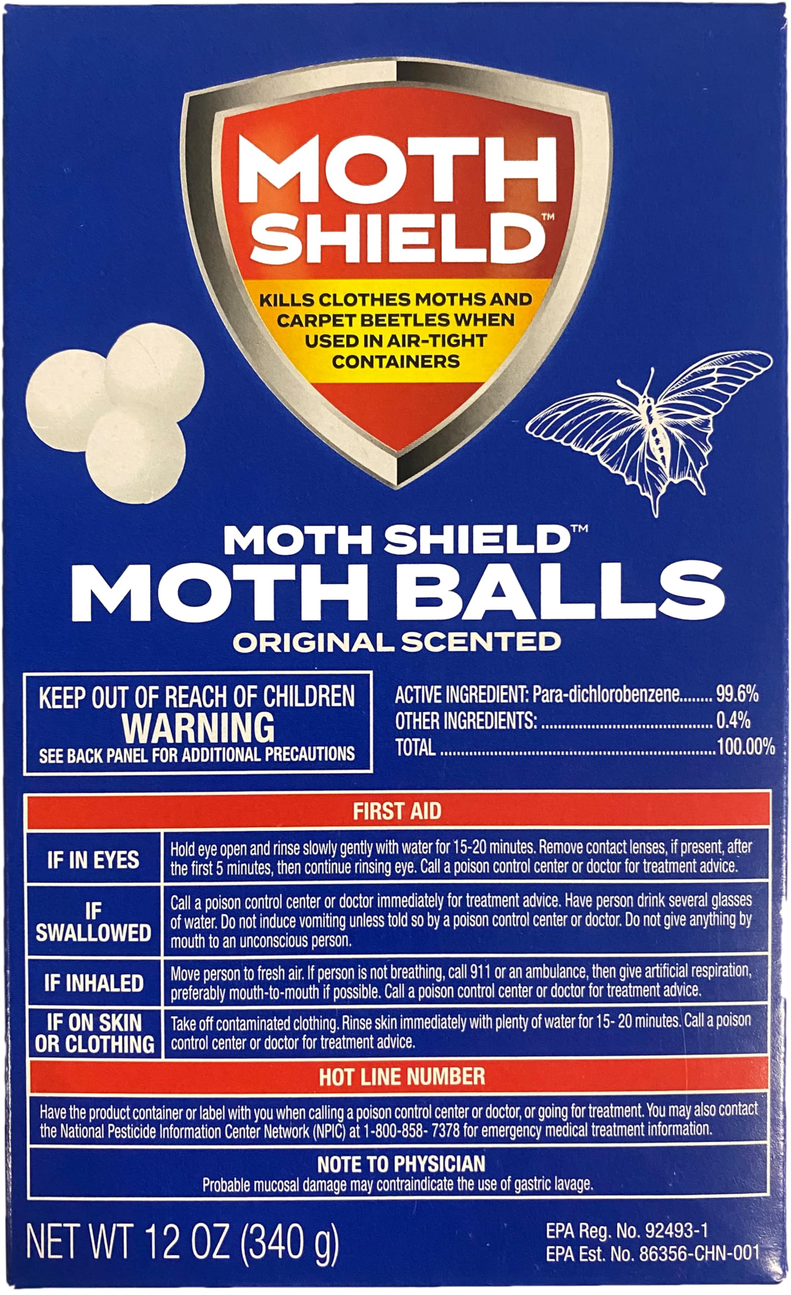 Moth Shield Moth Ball Traps for Clothes, Furniture, Carpet and Pantry Moths, 12 Ounce Box (Original Scented, 12 Ounce (2 Pack))