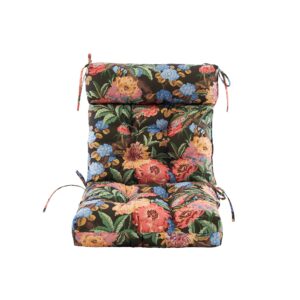 artplan outdoor chair cushion,adirondack rocking high back tufted thick wicker cushion with ties for patio furniture,44"x21"x4",1 count,floral