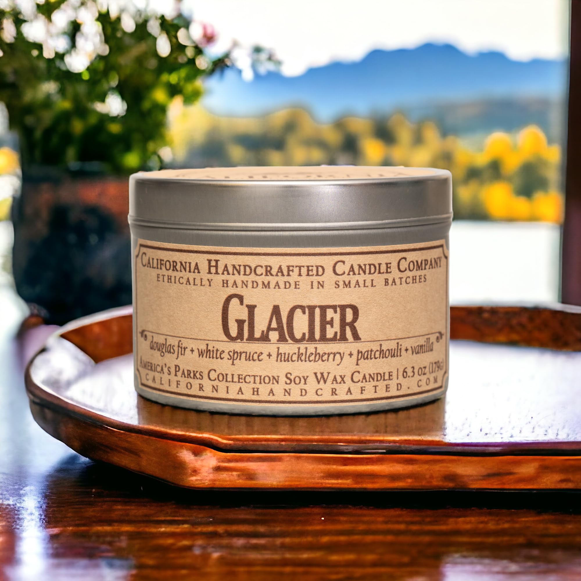 California Handcrafted Glacier National Park Soy Candle | Douglas Fir, White Spruce, Huckleberry Scent | Essential Oils, Woodsy Decor, National Parks Gifts Natural Soy Wax, Handmade Gifts, Made in USA