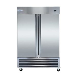 empura 54" reach-in freezer with two-swing solid door | merchandiser frozen display refrigeration for convinience grocery store buffet | 42 cu. ft. | 53.9"w x 32.7"d x 82.3"h, stainless steel, 115v