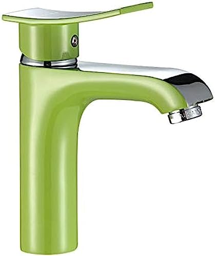 NANZU Kitchen & Bath Fixtures Taps Faucet,Baked Green Paint Hot and Cold Water Basin Faucet Short Paragraph Above Counter Basin Faucet