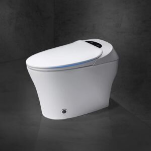 wonder comfort smart toilet with remote/foot sensor/various washing settings/heated seat, tankless-bidet-toilet with knob control/automatic powerful flush/auto shut-off