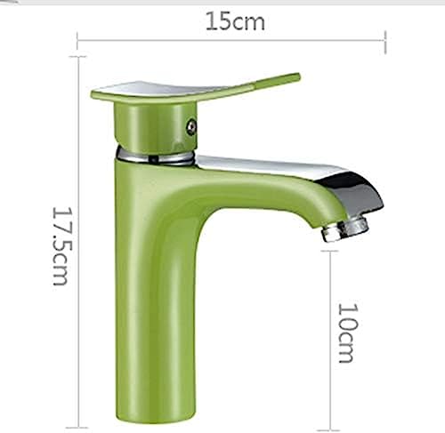 NANZU Kitchen & Bath Fixtures Taps Faucet,Baked Green Paint Hot and Cold Water Basin Faucet Short Paragraph Above Counter Basin Faucet