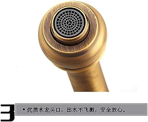 NANZU Kitchen & Bath Fixtures Taps Faucet,Full Copper Carved Rotating Faucet Retro Style Basin Faucet, C,A