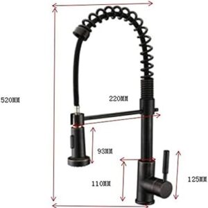 NANZU Kitchen & Bath Fixtures Taps Faucet,Copper Hot and Cold Water Pumping Faucet Kitchen Sink Faucet Black Ancient Pull Sink Faucet