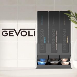 GALVANOX Pod Dispenser Designed for Nespresso Vertuo Capsules (3 Box Sleeve Holder) Freestanding Countertop Organizer Stand, Non-Slip Steel Base, Dispenses 3 Coffee Flavors (30 Vertuoline Pods)