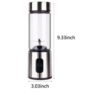 LBIMBIL Portable Blender, 14 Oz Personal Blender For Shakes and Smoothies with 6 Blades, Stainless steel Mini Blender Cup with Travel Lid For Kitchen, Travel, Office, 4000mah Usb Rechargeable