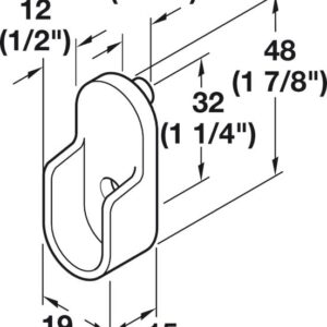 Top Shelf Hardware Chrome Oval Closet Rod with End Supports (Chrome, 24" Wide Space)