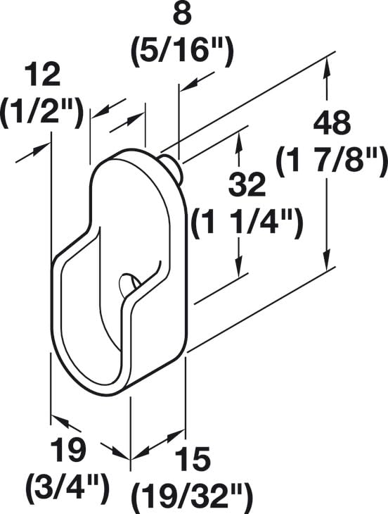 Top Shelf Hardware Chrome Oval Closet Rod with End Supports (Chrome, 24" Wide Space)