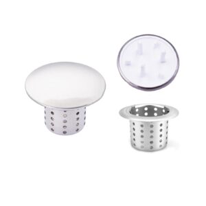 2 in 1 sink drain assembly kit, removable deep sink strainer basket with sink stopper/sealing lid for home, kitchen, stainless steel drain hair catcher cover,sink strainer for bathtub(fit hole 1.8")