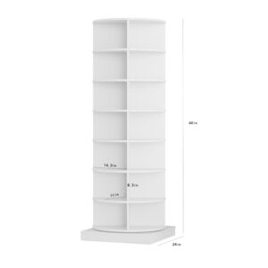 Dithoko Rotating Shoe Rack, 7-Tiers Storage Shoe Rack Tower, Free Standing 360°Shoe Storage Organizer Shoe Rack for Entryway Living Room Hallway (White, 7-Tiers)