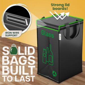 Norggo Pack of 3 Recycling Bags, 40L - Recycle Bins for Kitchen, Durable Recycling Bin for Kitchen, Ideal for Paper, Plastic, and Glass, Versatile Kitchen Recycling Bin for Home and Office