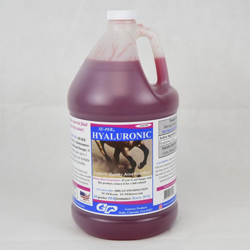 SU-PER Hyaluronic Joint Supplement for Horses - Supports Joints Health & Lubrication - Horse Hyaluronic Acid Liquid - 1 Gallon, 4 Month Supply