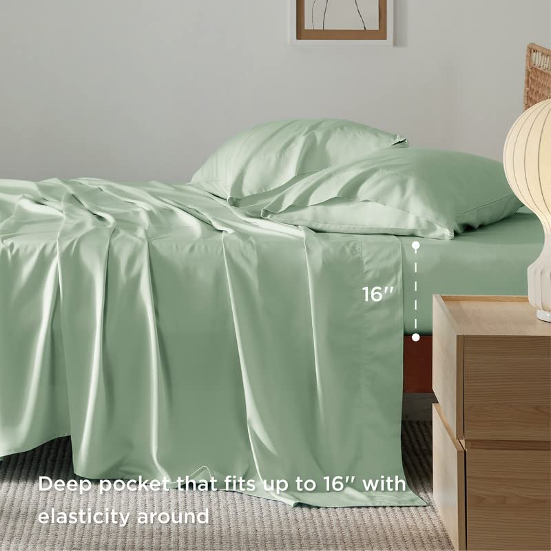 Bedsure Bundle of Polyester and Rayon Derived from Bamboo Blend Duvet Cover Set and Sheet Set of Rayon Derived from Bamboo, King Size