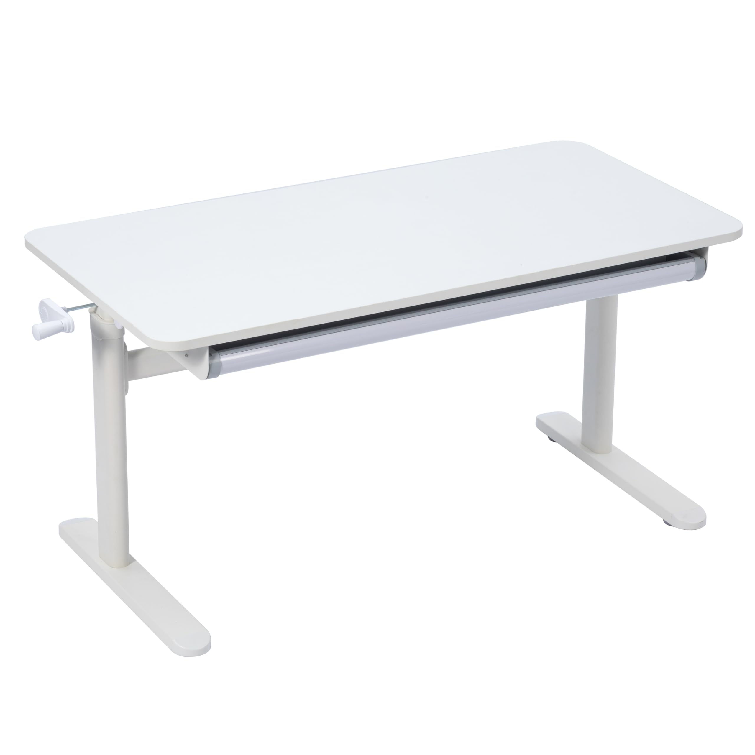 Fosheni Ultimate Kids Adjustable Study Desk - Height-Adjustable [39" x 23"] Children's Workstation with Large Desktop, Storage Drawer, and Ergonomic Design - Ideal for Writing,Reading,White