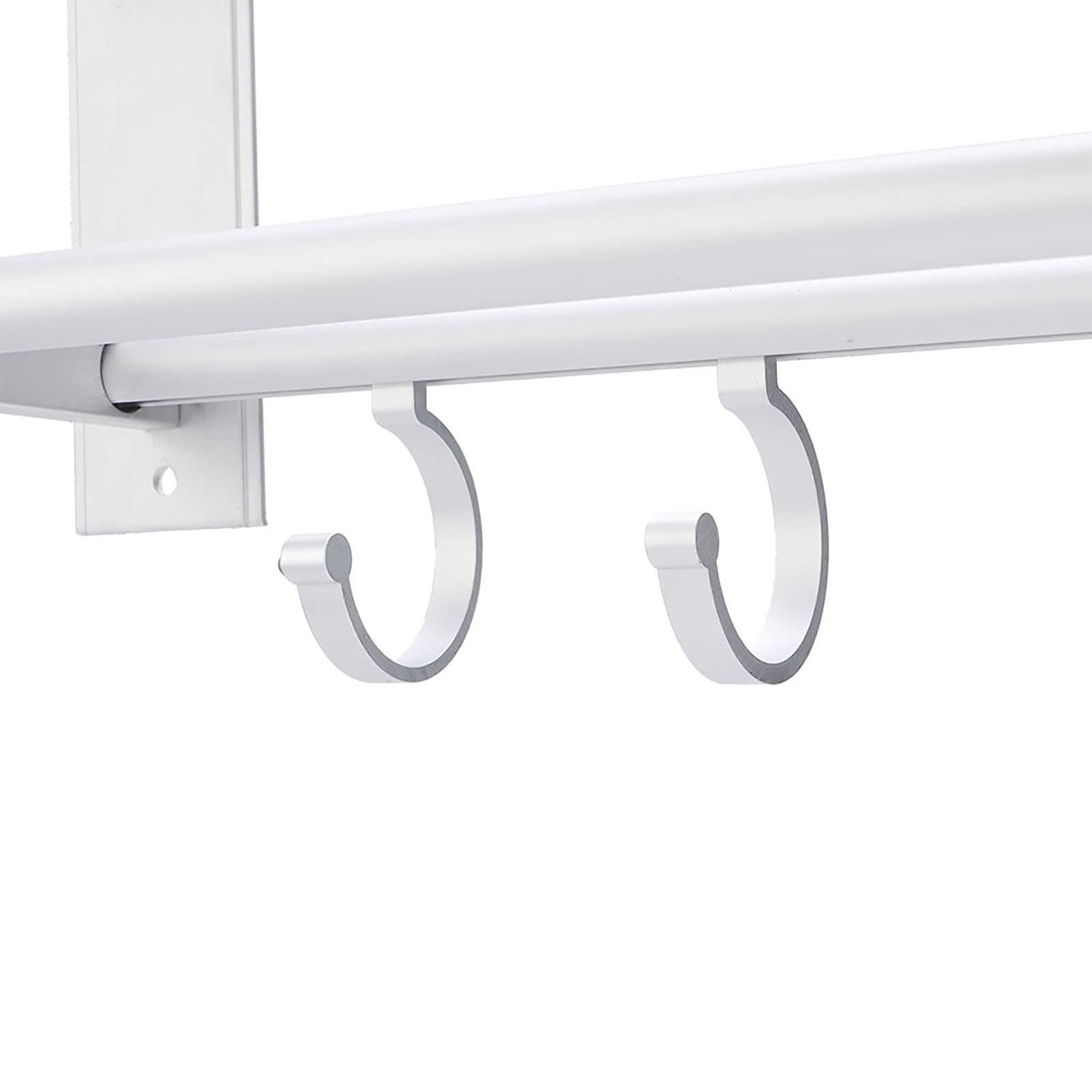 Double Layer Towel Rack, Bathroom Space Saving Towel Shelf, Wall Moted Towel Holder with Towel Hooks