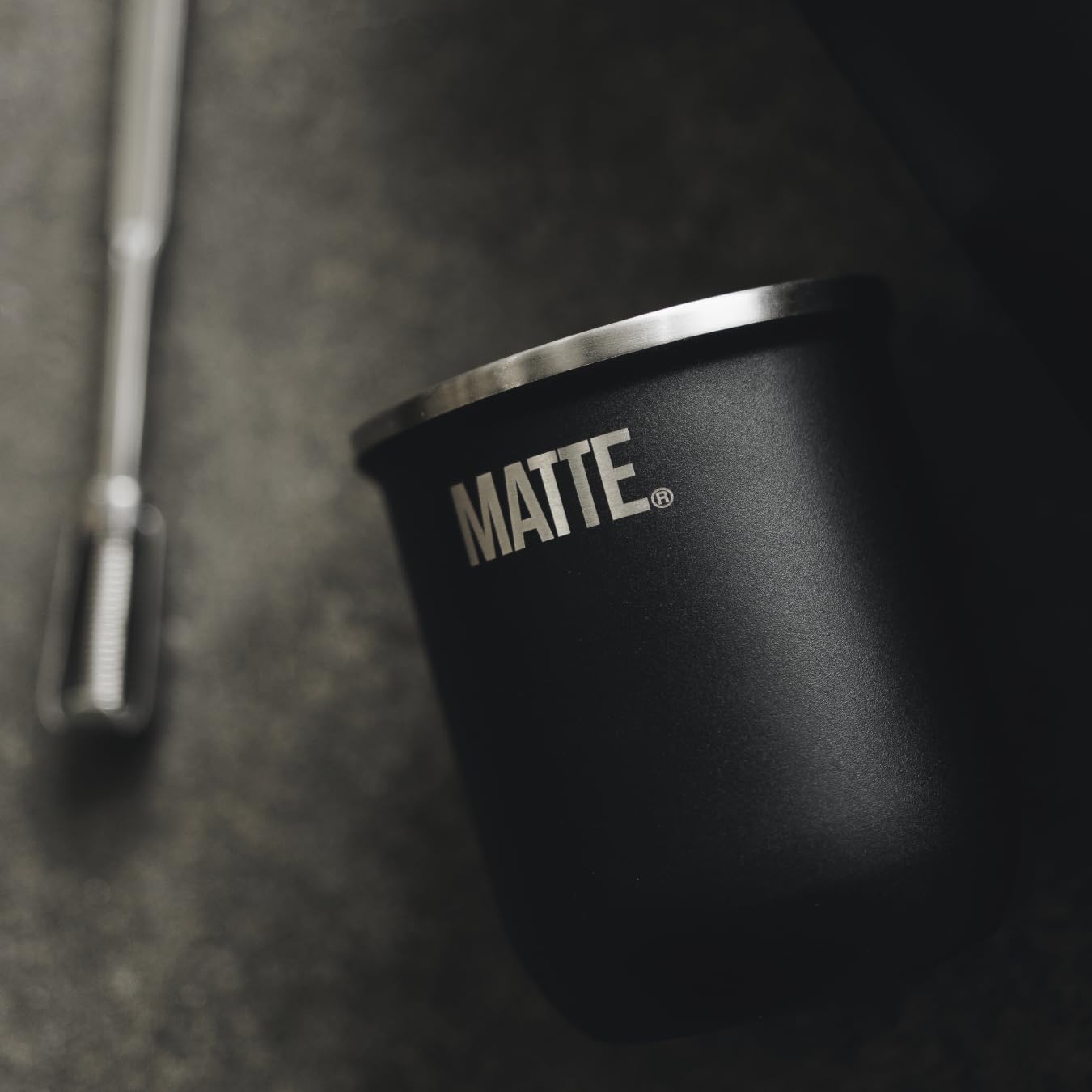 Matte Yerba Mate Cup and Bombilla Set 6 oz - Includes Premium Quality Box - BPA Free Yerba Mate Gourd with Mate Straw, Elegant Design, Non-Slip Base (Black)