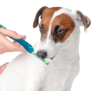 Dog Toothbrush 2PCS Dog Tooth Brush Three Sided Dog Tooth Brush Dual Head Toothbrush for Dogs, Soft Bristles Dog Tooth Brushing Kit Silicone 360 Degree Pet Toothbrush for Puppy Cat Dog Teeth Clean