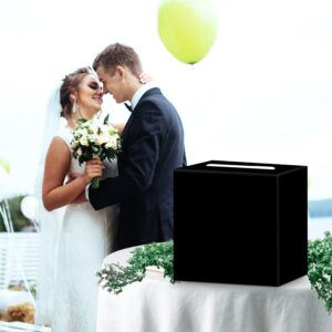 SietDESEO Black Card Box Diy Gift Card Box Money Card Box Holder for Wedding Reception Baby Shower Bridal Shower Birthday Party Black Wedding Card Box