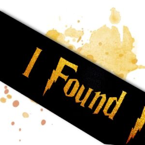 Decorit I Found My Keeper Sash, Bride to Be, for Engagement Bachelorette Bridal Shower, Muggle to Mrs Parry Hotter Themed Party Decorations and Supplies, Black and Gold Glitter