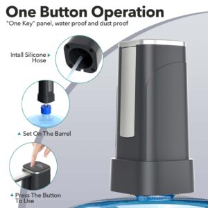 Dual-use Desktop Water Bottle Dispenser and Foldable Automatic Water Dispenser, W/LED Touch Display 5 Gallon Electric Drinking Water Pump,USB Charging Portable Water Dispenser for Home Camping,