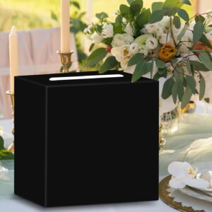 SietDESEO Black Card Box Diy Gift Card Box Money Card Box Holder for Wedding Reception Baby Shower Bridal Shower Birthday Party Black Wedding Card Box