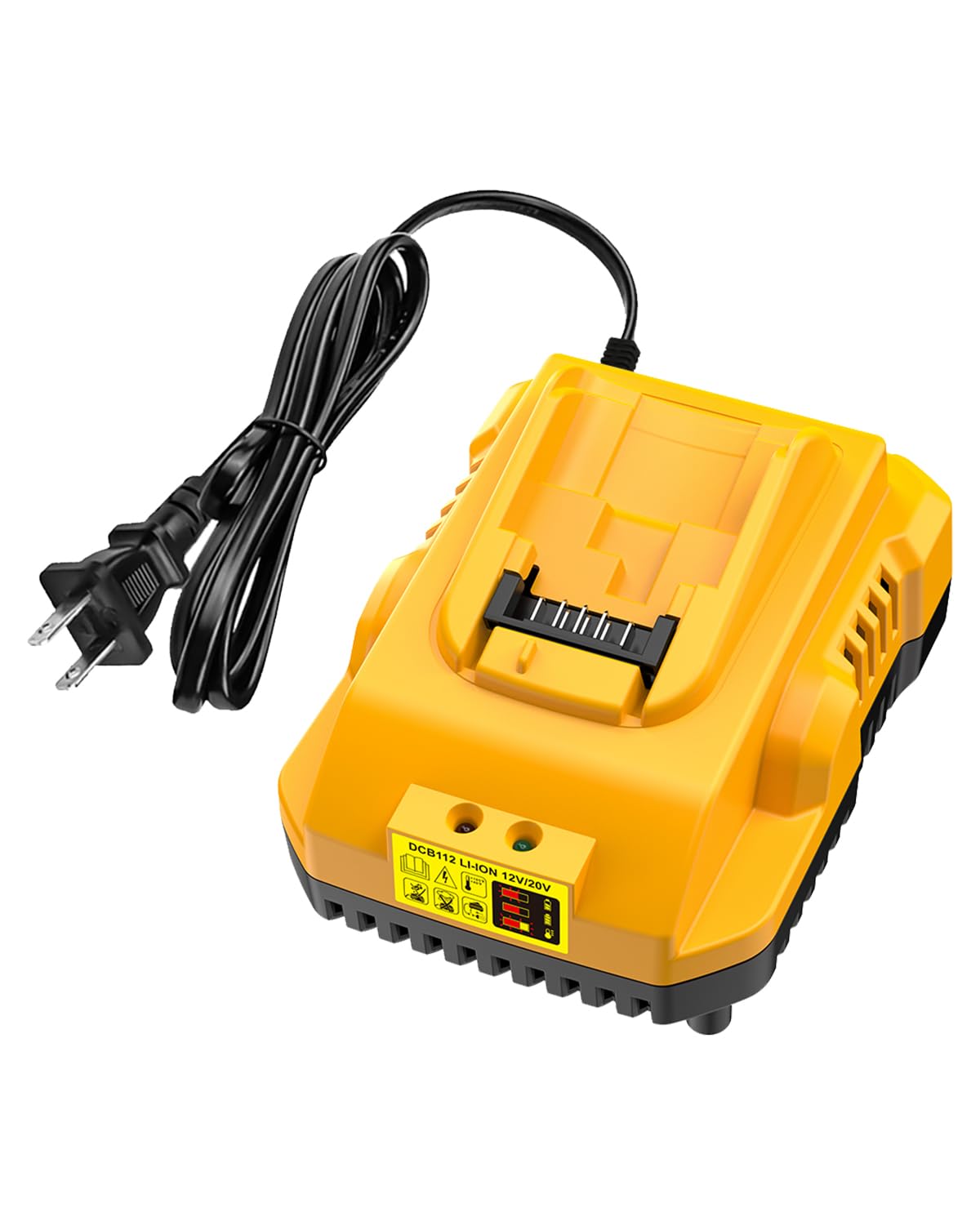 DCB112 Charger Replacement for Dewalt Battery Charger Compatible with Dewalt 12V 20V Max Lithium Battery DCB201 DCB204 DCB205 DCB206 DCB120 DCB127 DCB112 DCB115 DCB118 DCB107 DCB105 DCB102(Yellow)