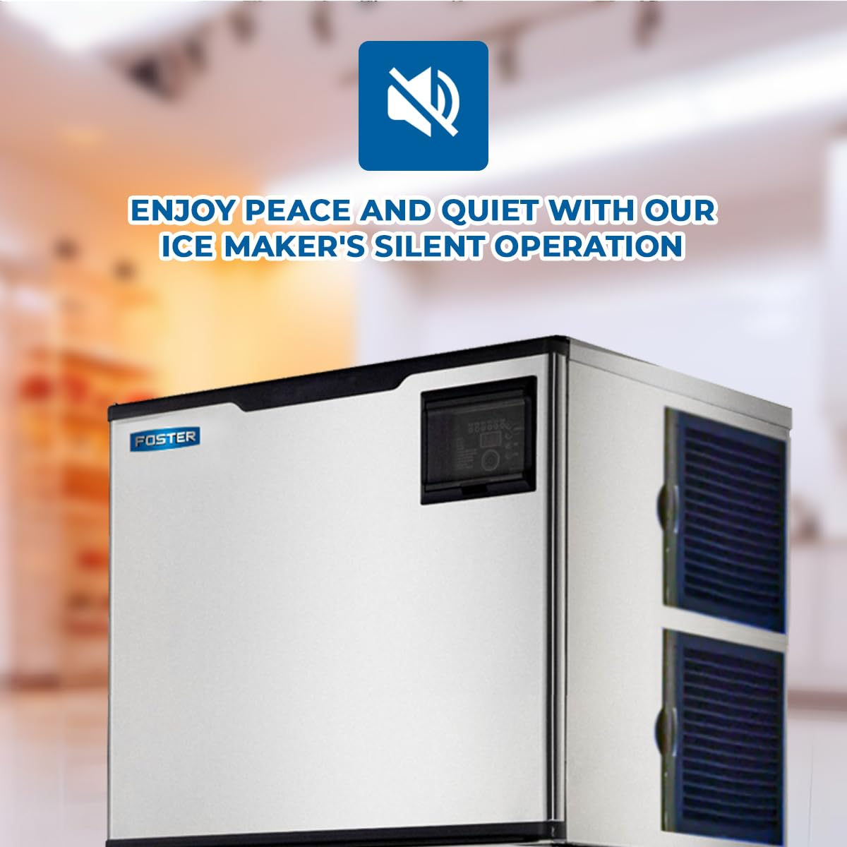 Foster Commercial Ice Maker 500 Pounds Per Day – Head Only – Stainless Steel, Industrial Modular Ice Half Dice Machine, Quiet Operation, Air Cooling System, Self-Cleaning