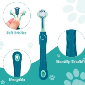 Dog Toothbrush 2PCS Dog Tooth Brush Three Sided Dog Tooth Brush Dual Head Toothbrush for Dogs, Soft Bristles Dog Tooth Brushing Kit Silicone 360 Degree Pet Toothbrush for Puppy Cat Dog Teeth Clean