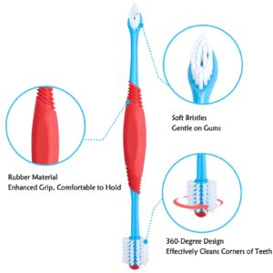 STSAIL 2PCS Dog Toothbrush 360 Degree Dog Tooth Brush, Dual Head Dog Tooth Brushing Kit Non Slip Toothbrush for Dogs and Cat Teeth Clean Pet Toothbrush Dental Care