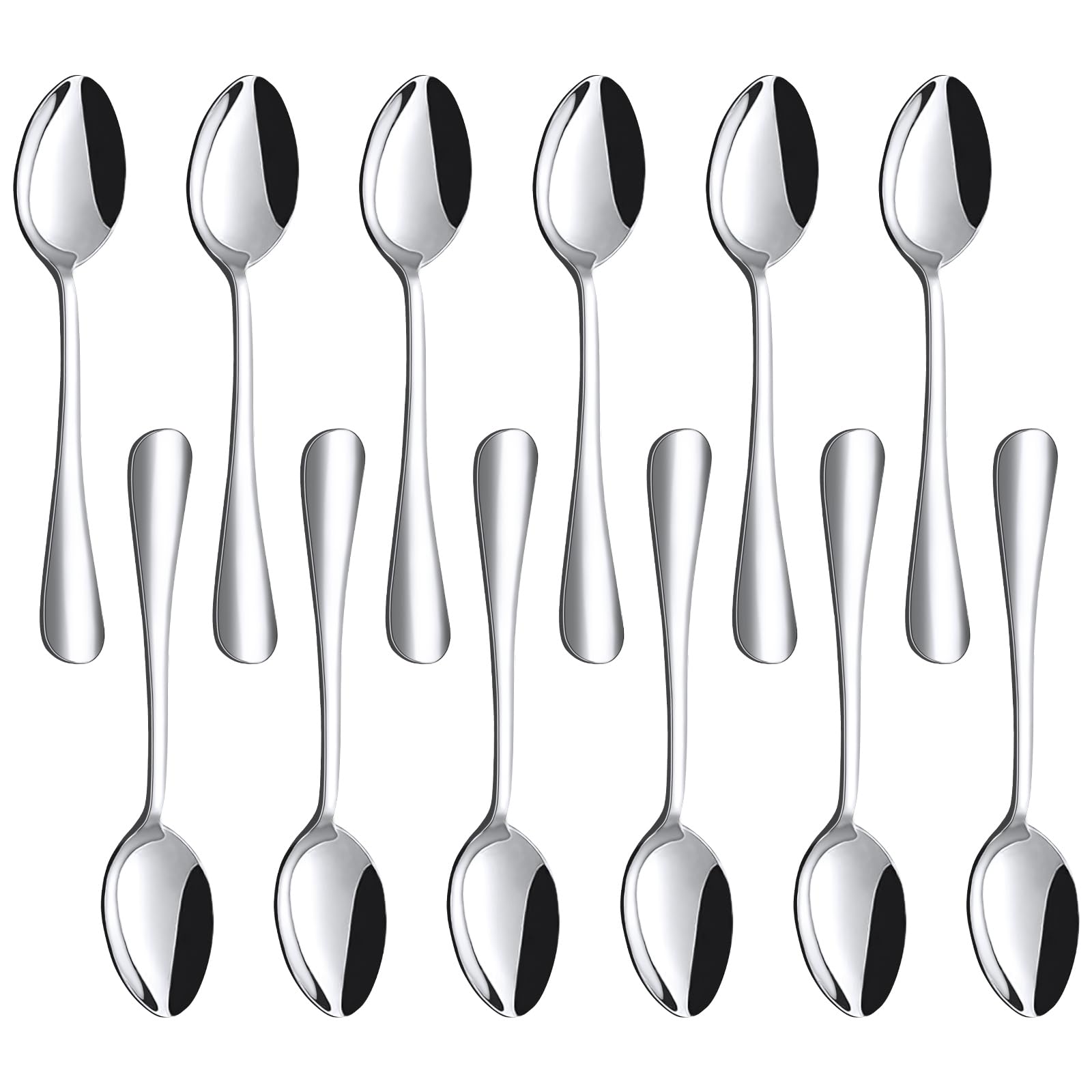 LOVEINUSA 12PCS Teaspoons Stainless Steel, 6.7 Inches Spoons Silverware Set for Kitchen Home Restaurant