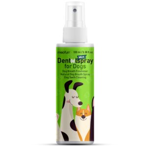 moofurr natural fresh breath dental spray 3.38 fl.oz - dog breath spray i mint dog breath freshener i dog teeth cleaning